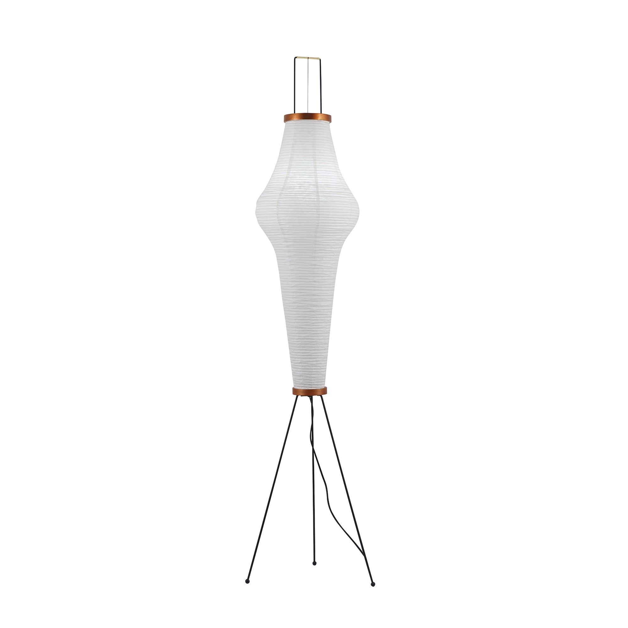 Stojací lampa AstraLume s rýžovým papírovým stínidlem a minimalistickým teplem