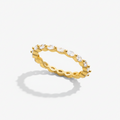 Geometric Ring With Pave Design In Sterling Silver Stacking Band