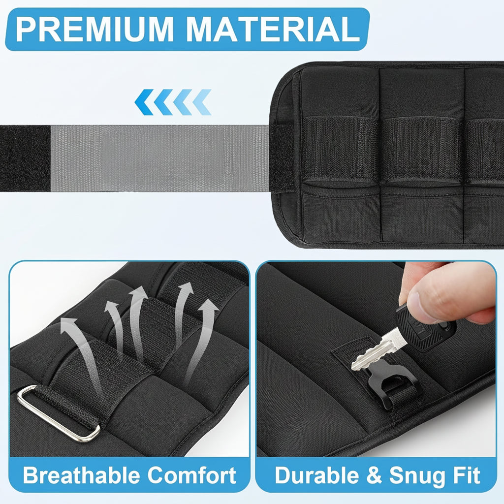 Adjustable Ankle Weights For Leg Training And Fitness Workouts