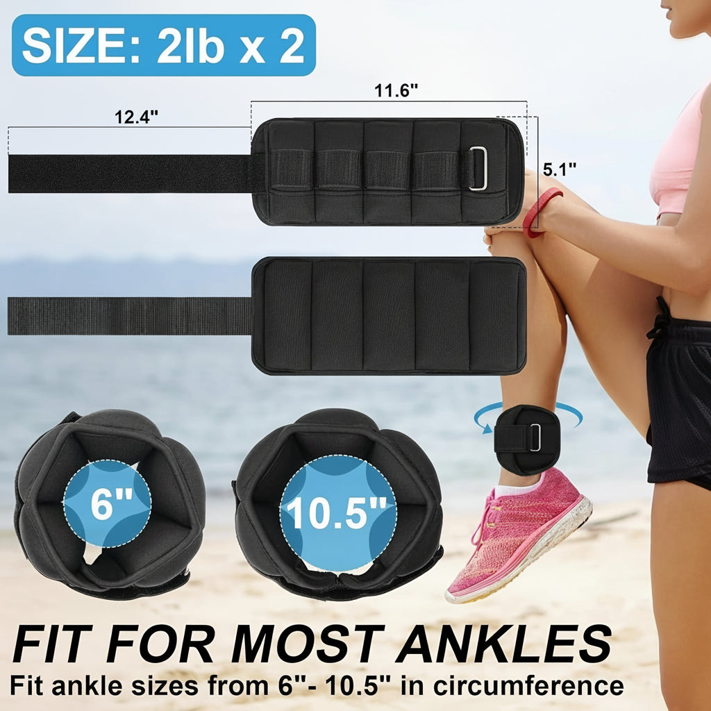 Adjustable Ankle Weights For Leg Training And Fitness Workouts