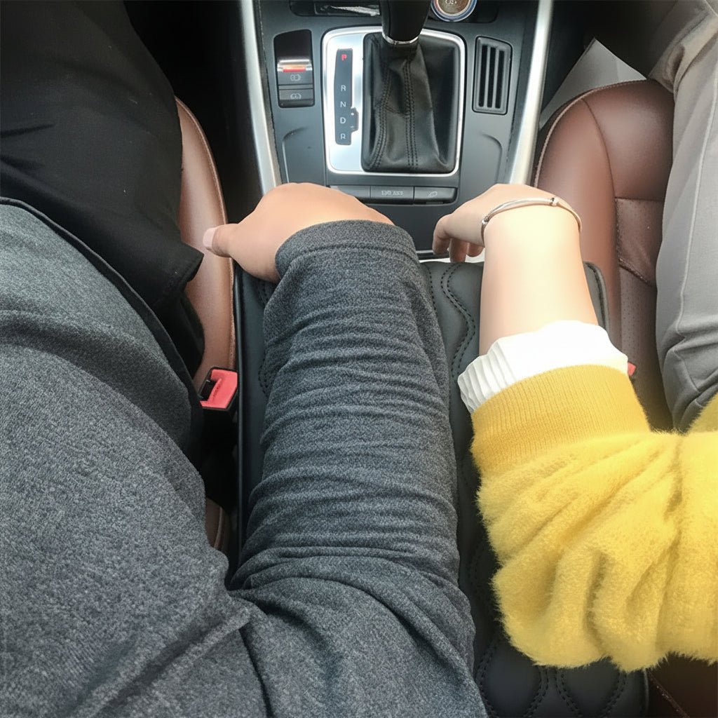 Car Armrest Cushion With Memory Foam And Leather Console Cover