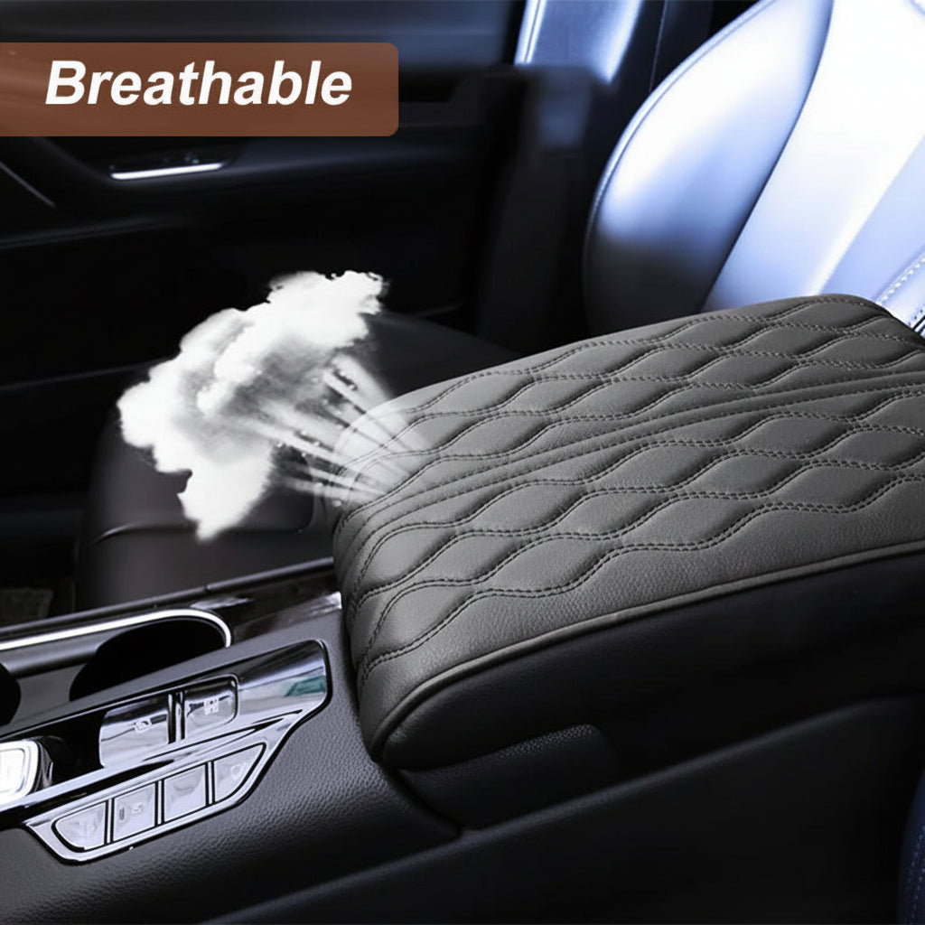 Car Armrest Cushion With Memory Foam And Leather Console Cover