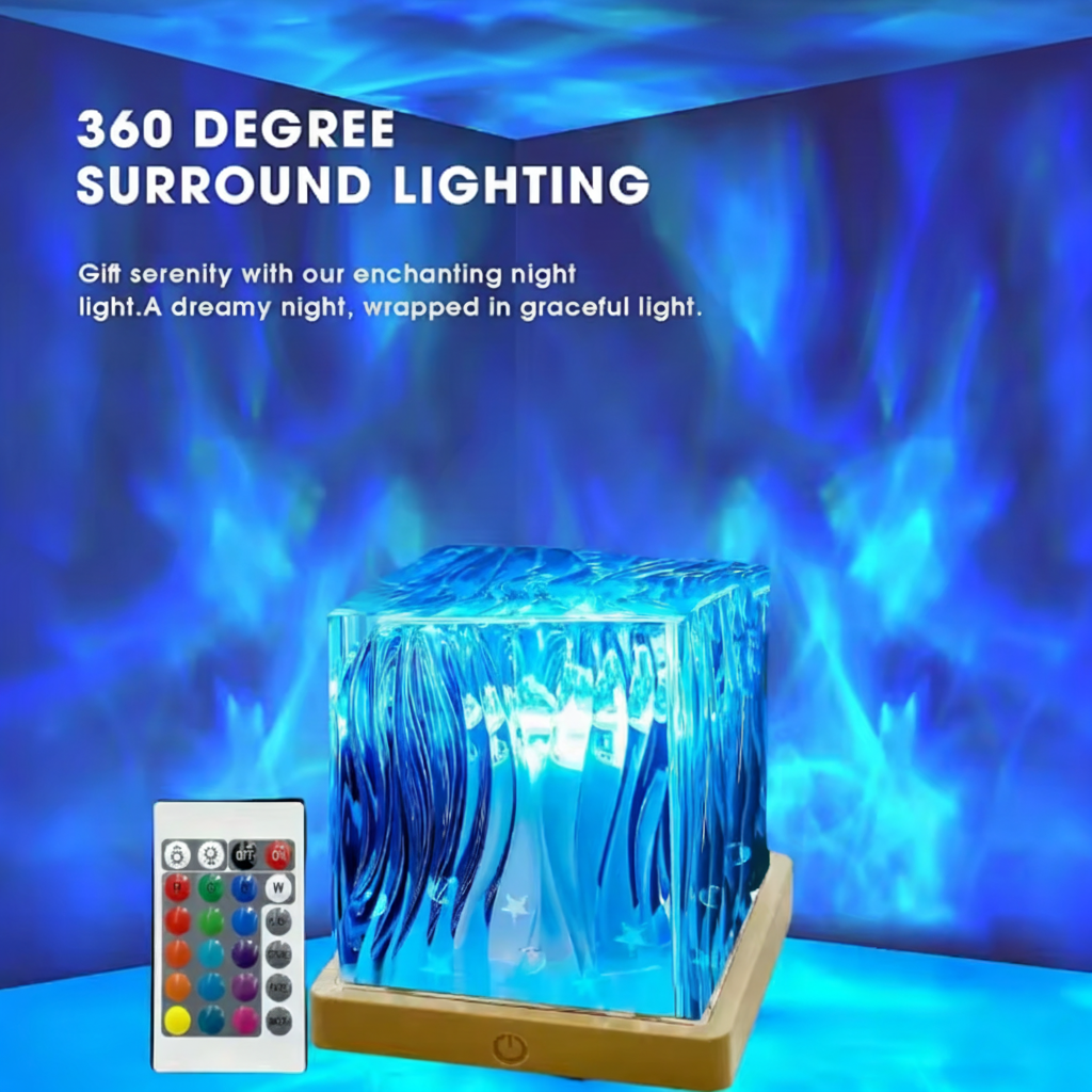 Lampă proiector RGB cu lumină de noapte cristal pentru decorul dormitorului