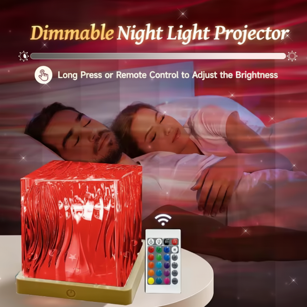 Lampă proiector RGB cu lumină de noapte cristal pentru decorul dormitorului