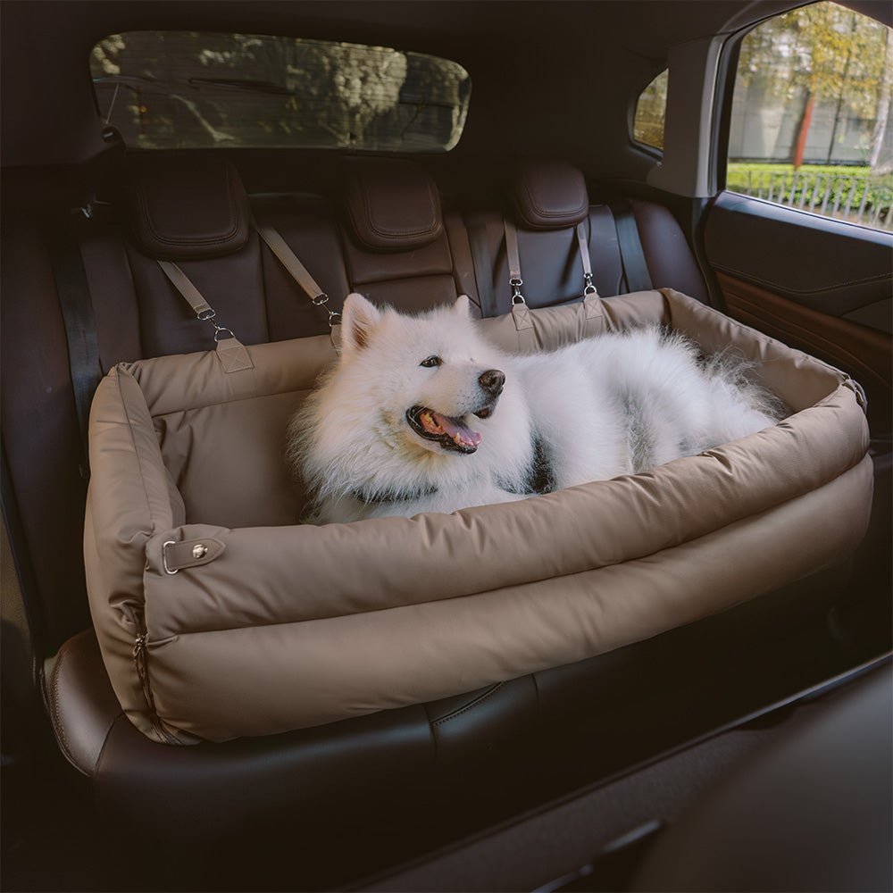 PawVogue Elite Suuri Koira Autotuoli Keinonahalla, Tyylikäs Viimeistely, Liukumaton