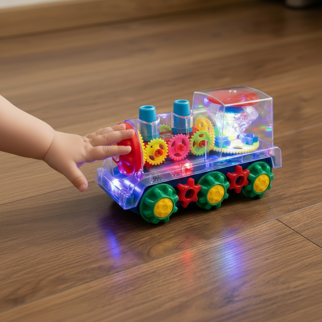 カラフルなライトアップ音楽列車おもちゃ 子供向けダンスアクション付き