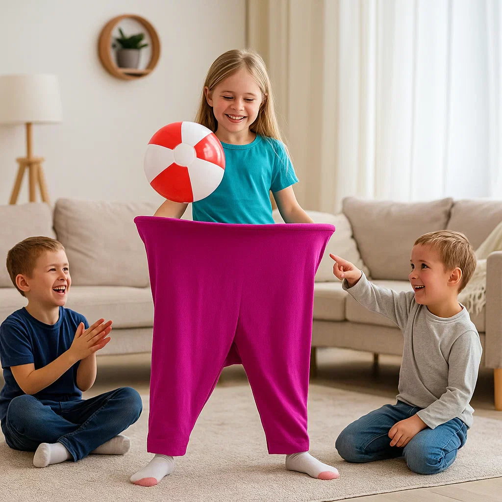 Outdoor Kids Ball Catching Game With Oversized Pants Set For Family Fun
