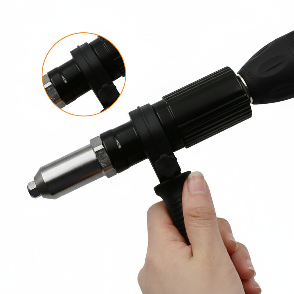 Adaptersett for naglepistol til drill med utskiftbare dyser
