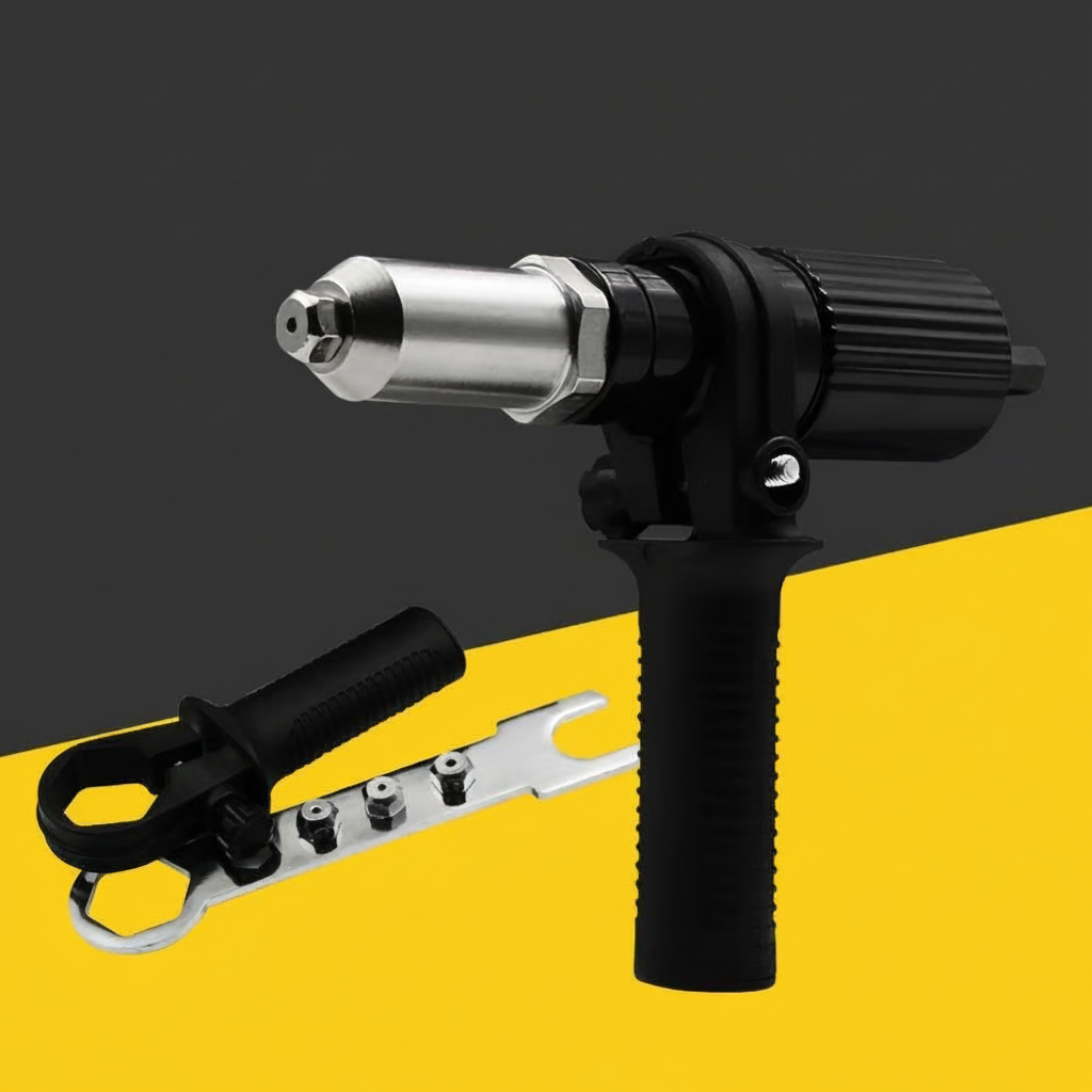 Adaptersett for naglepistol til drill med utskiftbare dyser