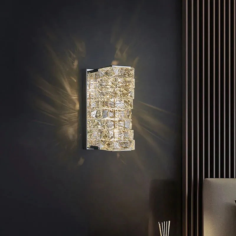 Nástěnná lampa Nova Crystal Accents z nerezové oceli s třemi barevnými teplotami