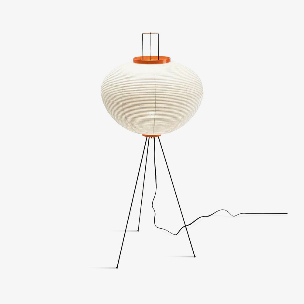 Stojací lampa AstraLume s rýžovým papírovým stínidlem a minimalistickým teplem