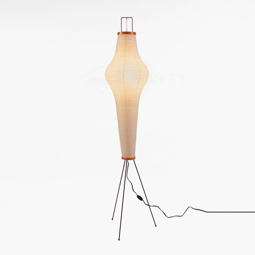 Stojací lampa AstraLume s rýžovým papírovým stínidlem a minimalistickým teplem