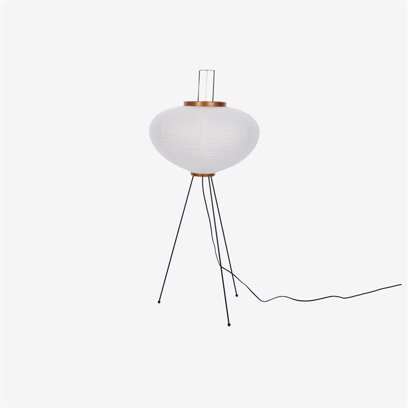 Stojací lampa AstraLume s rýžovým papírovým stínidlem a minimalistickým teplem