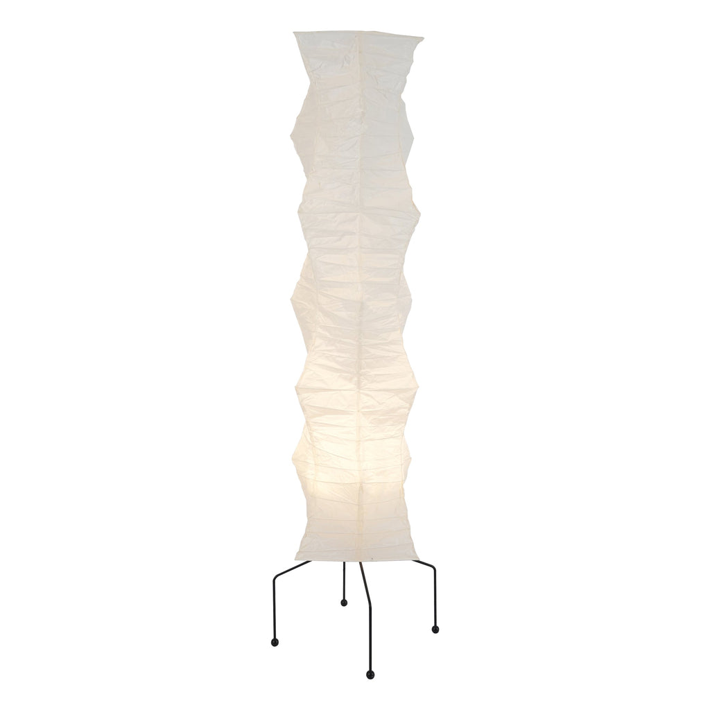 Stojací lampa AstraLume s rýžovým papírovým stínidlem a minimalistickým teplem