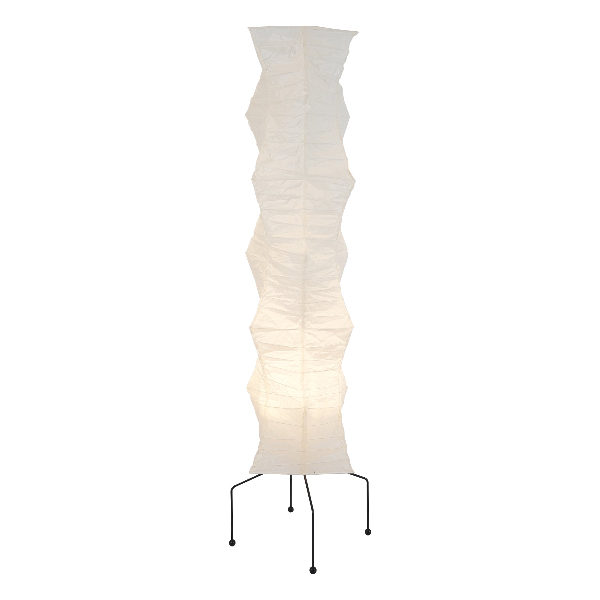 Stojací lampa AstraLume s rýžovým papírovým stínidlem a minimalistickým teplem