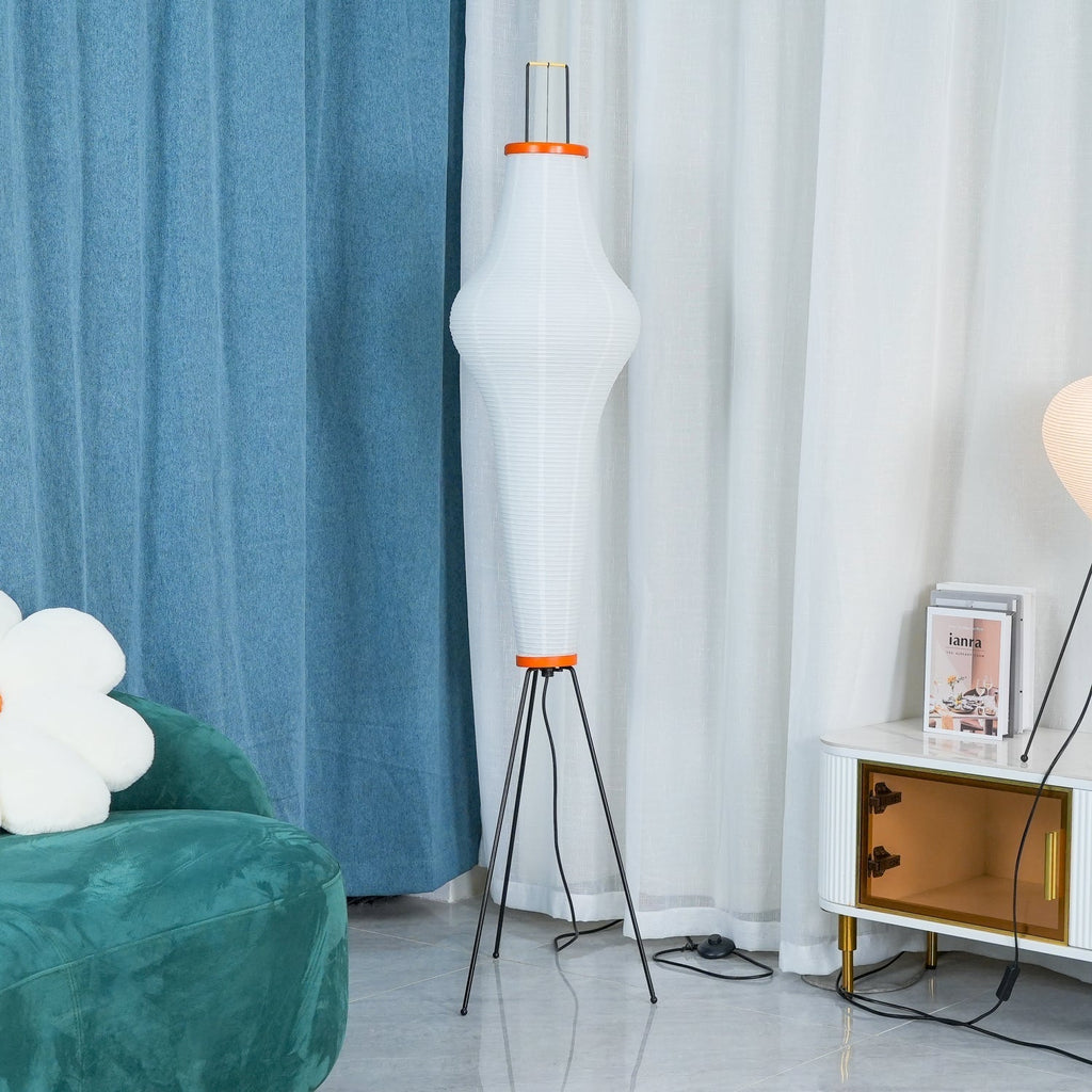 Stojací lampa AstraLume s rýžovým papírovým stínidlem a minimalistickým teplem