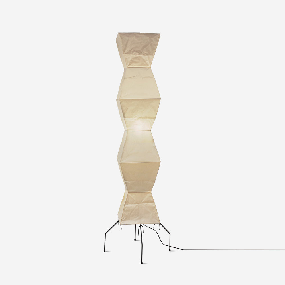 Stojací lampa AstraLume s rýžovým papírovým stínidlem a minimalistickým teplem