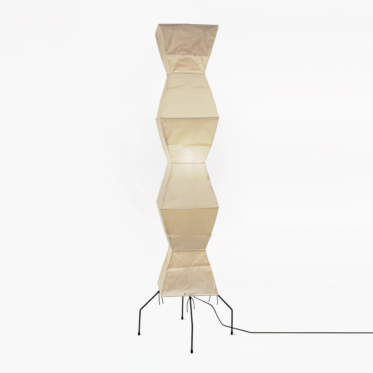 Stojací lampa AstraLume s rýžovým papírovým stínidlem a minimalistickým teplem