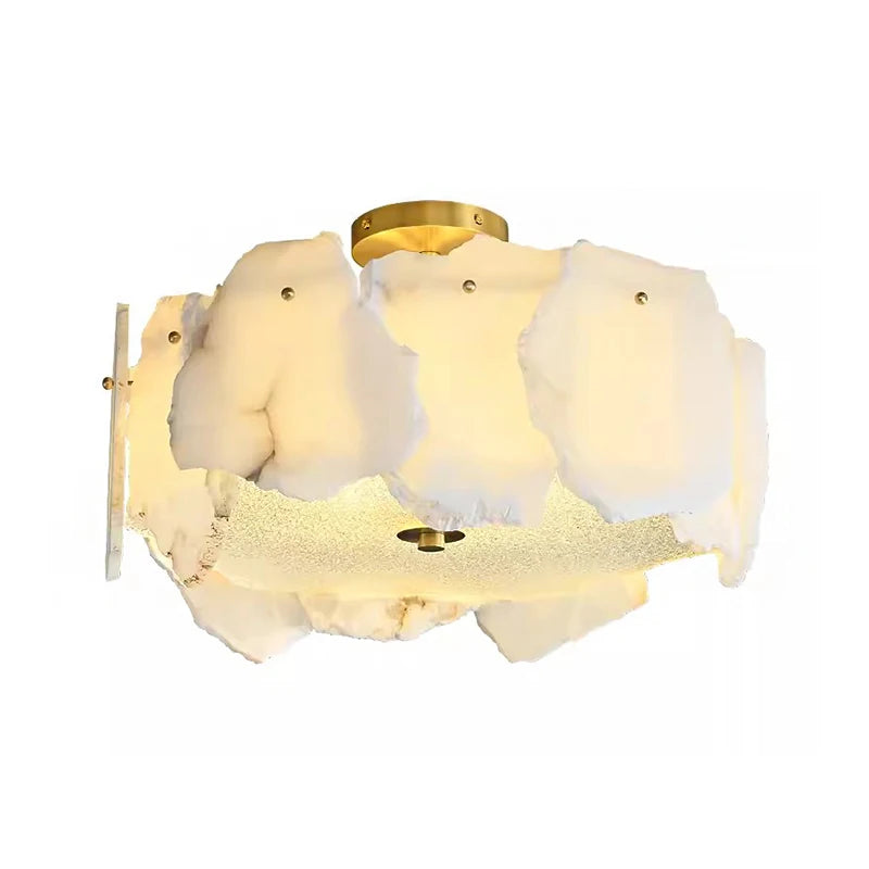 Lampa sufitowa LumaAura Modern z mosiężną podstawą, montowana na płasko