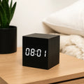 LED Cube Display Alarm Clock With Time Date Temperature