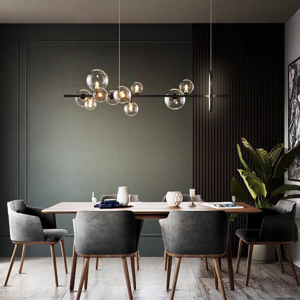 Aurelia glasljuskrona från LumeCraft med aluminiumram och handblåst glas