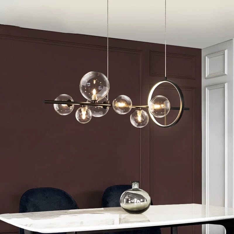 Aurelia glasljuskrona från LumeCraft med aluminiumram och handblåst glas
