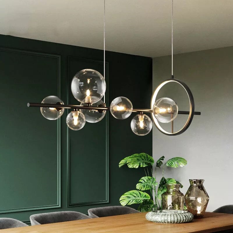 Aurelia glasljuskrona från LumeCraft med aluminiumram och handblåst glas