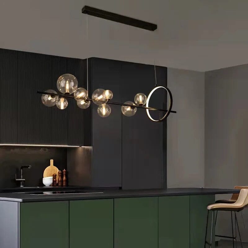 Aurelia glasljuskrona från LumeCraft med aluminiumram och handblåst glas