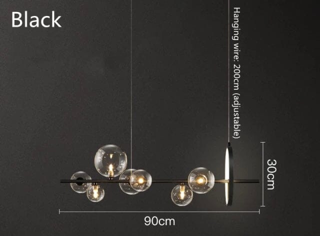 Aurelia glasljuskrona från LumeCraft med aluminiumram och handblåst glas