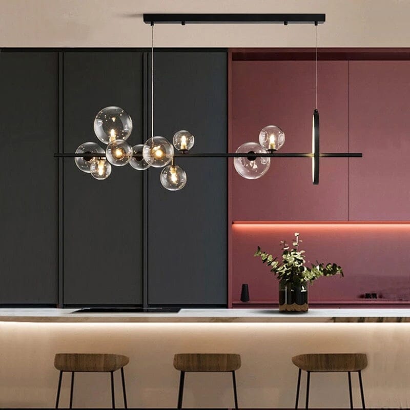 Aurelia glasljuskrona från LumeCraft med aluminiumram och handblåst glas
