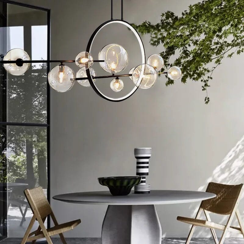 Aurelia glasljuskrona från LumeCraft med aluminiumram och handblåst glas