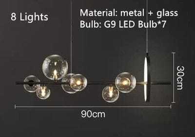 Aurelia glasljuskrona från LumeCraft med aluminiumram och handblåst glas