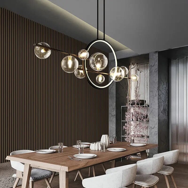Aurelia glasljuskrona från LumeCraft med aluminiumram och handblåst glas