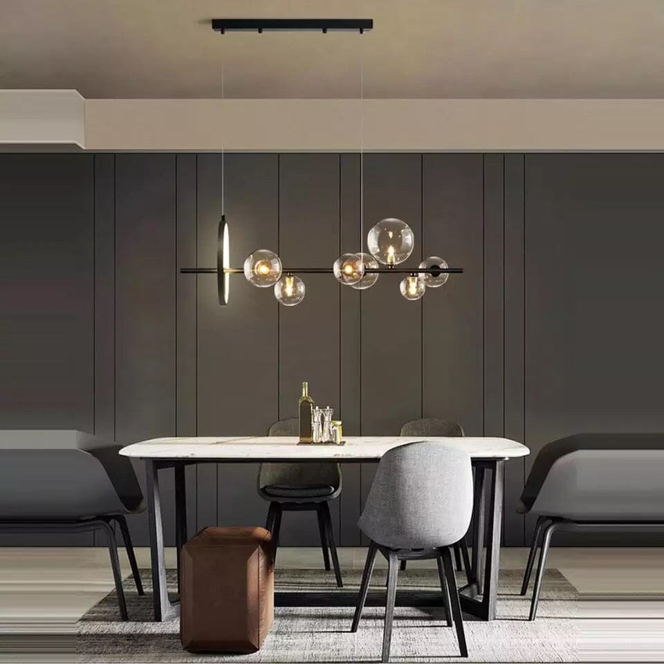 Aurelia glasljuskrona från LumeCraft med aluminiumram och handblåst glas