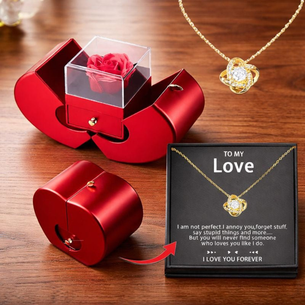 Schmuckschatulle in Apfelform mit Rosen-Seifenblume Geschenkbox