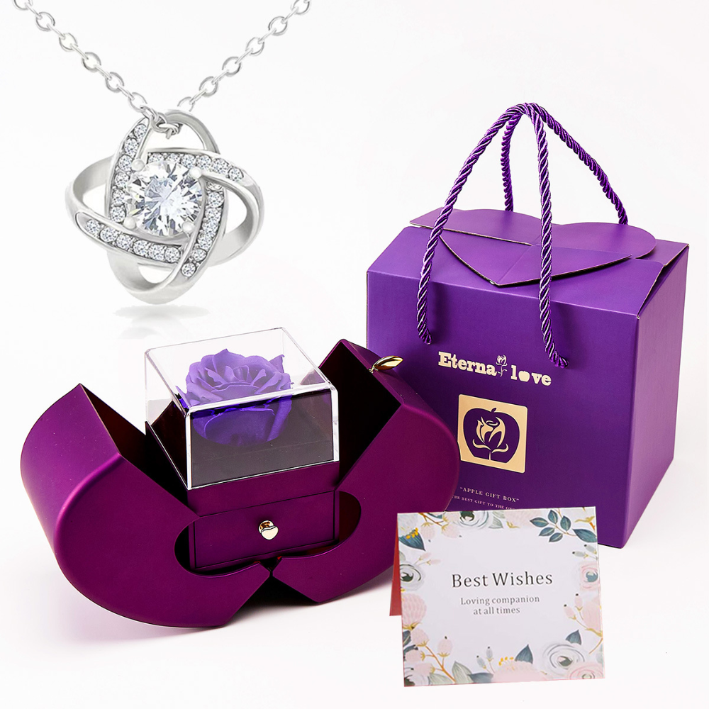 Schmuckschatulle in Apfelform mit Rosen-Seifenblume Geschenkbox