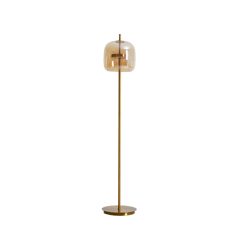 Smoked Glass Floor Lamp Classic Design For Living Rooms | Rosalyssa