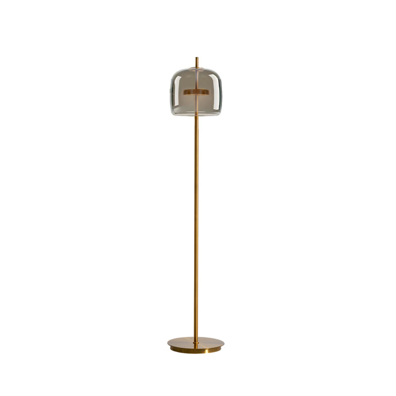 Smoked Glass Floor Lamp Classic Design For Living Rooms | Rosalyssa