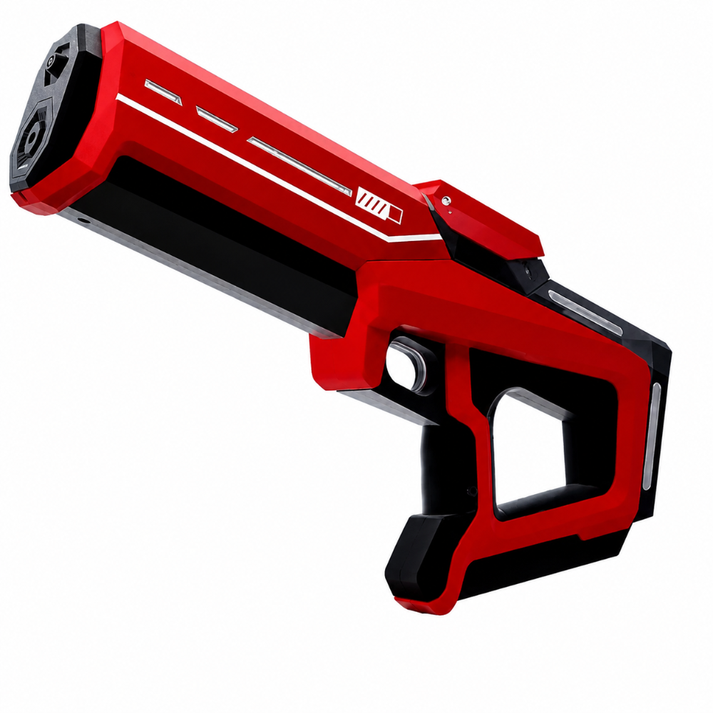 Velká vodní pistole s automatickým mechanismem pro venkovní bitvy