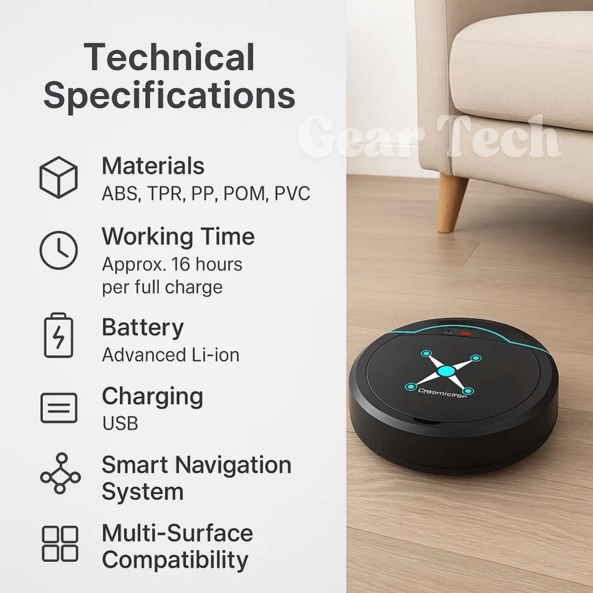 NovaSweep Intelligenter Saugroboter mit intelligenter Navigation und Wischfunktion