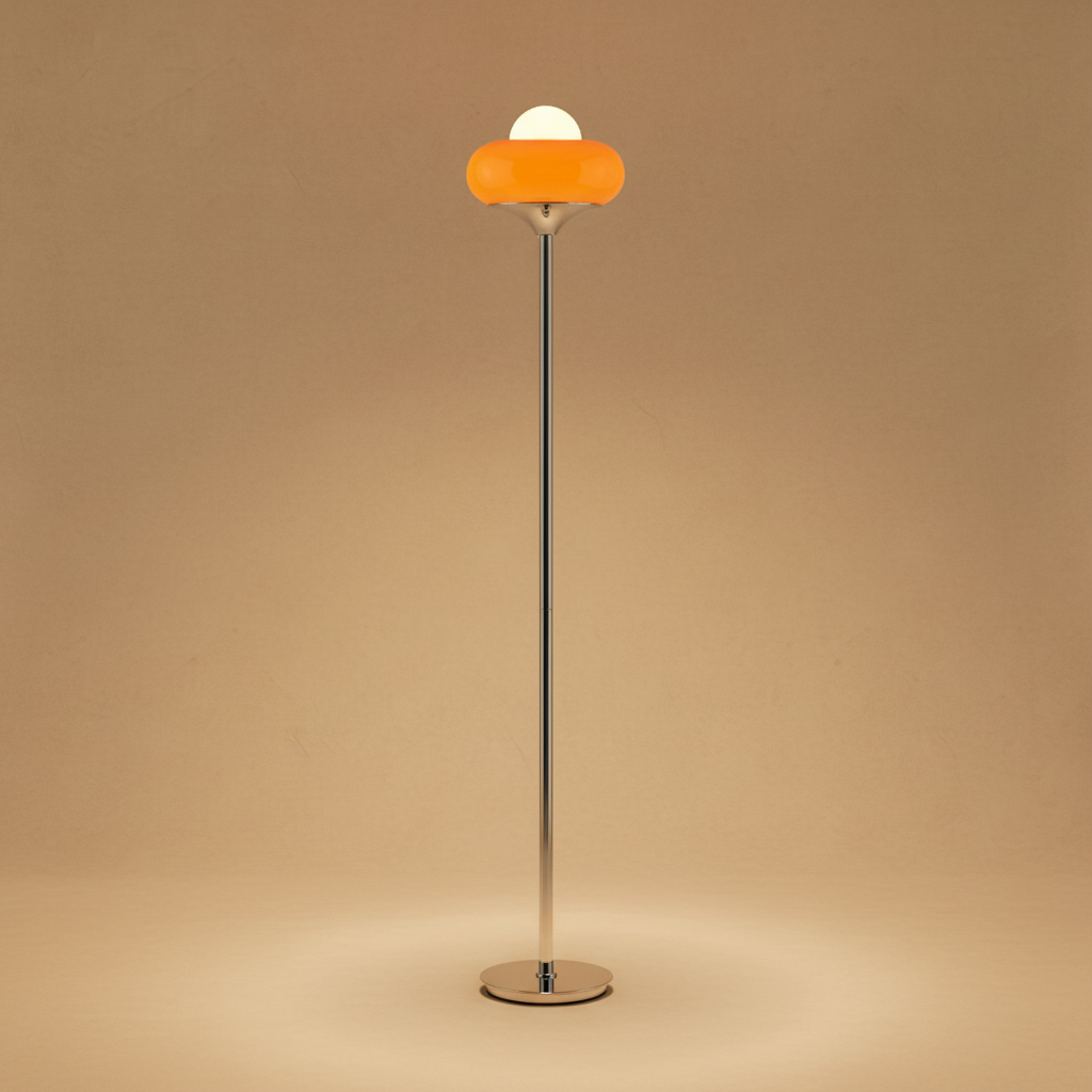 NovaLumen Stilvolle moderne Stehlampe aus Glas mit warmem Ambiente