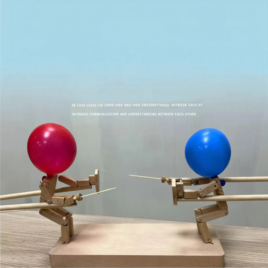 Indoor Party Fun With Wooden Balloon Duel Sword Game
