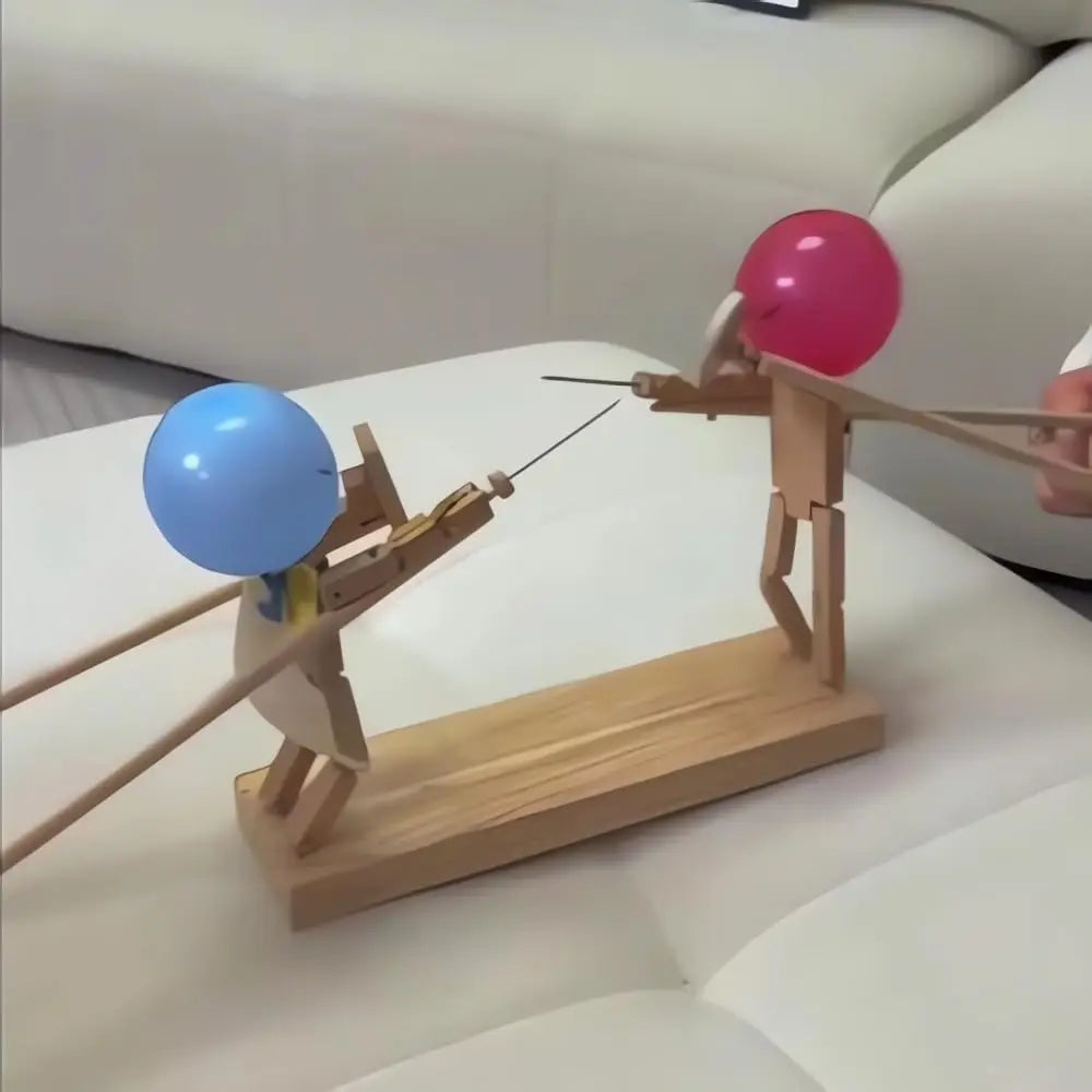 Indoor Party Fun With Wooden Balloon Duel Sword Game