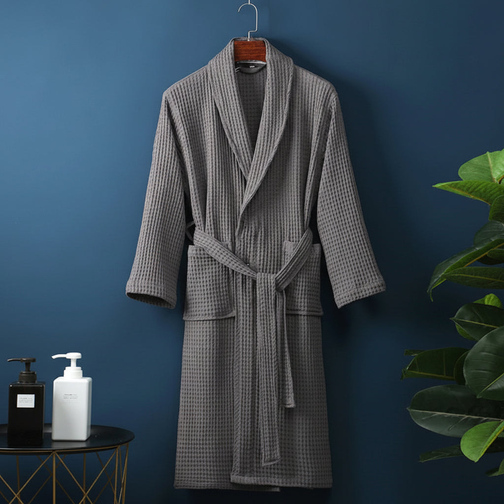 Unisex mjuk och absorberande badrock för hemmets komfort