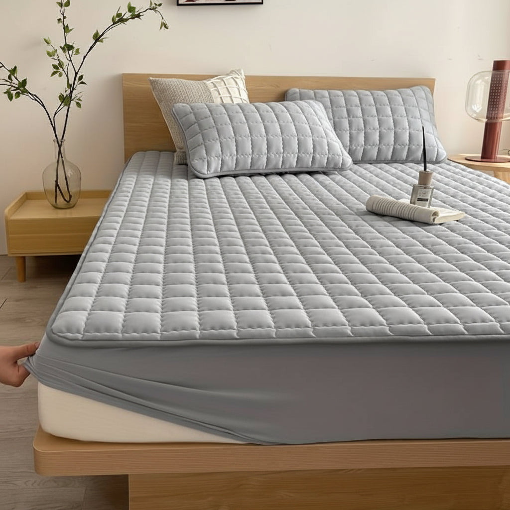 Protector de colchón impermeable con cubierta de tela suave y transpirable