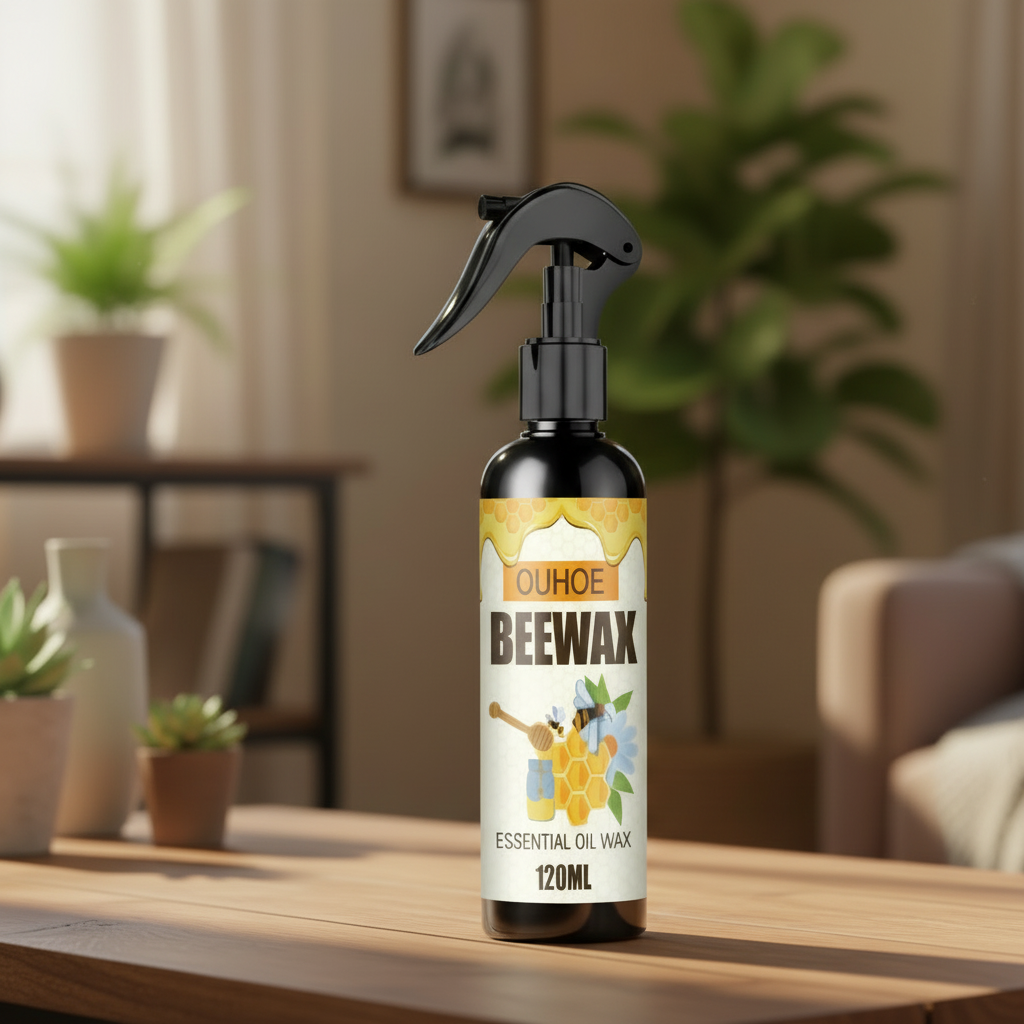 Naturlig bivaxträ-rengöring och möbelpolish spray