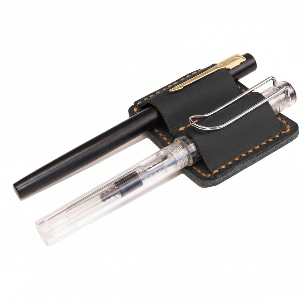 Accessorio portapenne con clip per diario in pelle pieno fiore