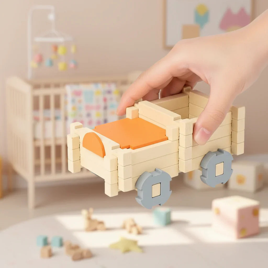 Drewniany zestaw klocków Montessori dla kreatywnych dzieci