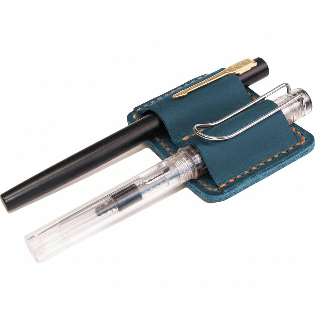 Accessorio portapenne con clip per diario in pelle pieno fiore