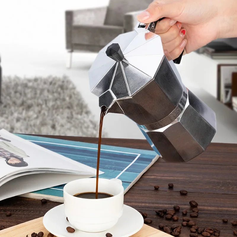 VivaBrew Tragbare italienische Espressomaschine aus Aluminium für intensives Aroma